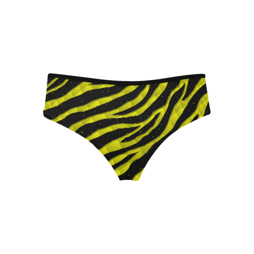 Ripped SpaceTime Stripes - Yellow Women's Hipster Panties (Model L33)