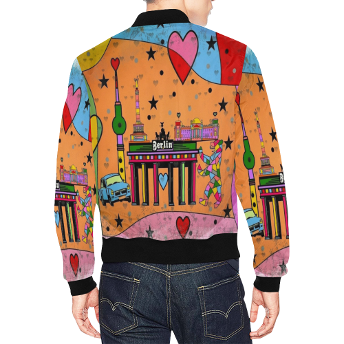 Berlin Popart by Nico Bielow All Over Print Bomber Jacket for Men/Large Size (Model H19)