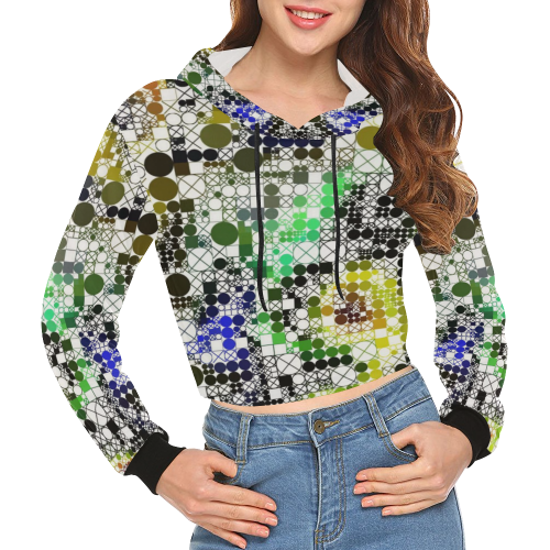 funny mix of shapes  by JamColors All Over Print Crop Hoodie for Women (Model H22)