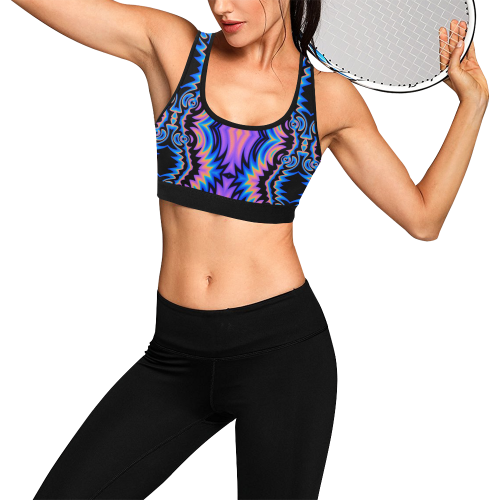 psychedelic tribe Women's All Over Print Sports Bra (Model T52)