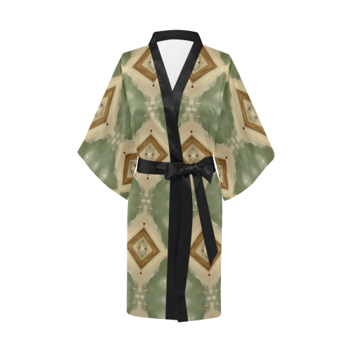 Geometric Camo Kimono Robe