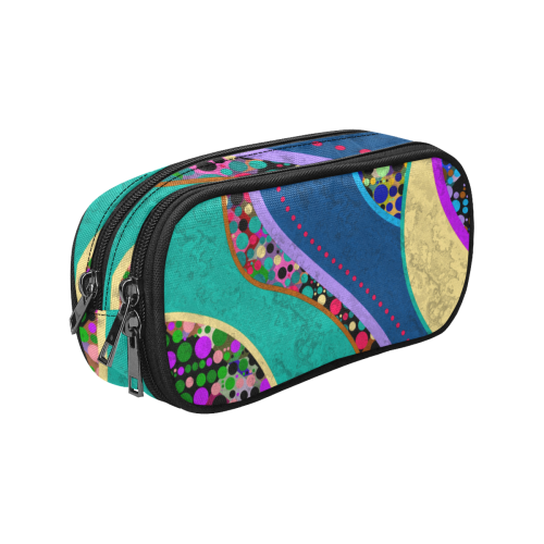 Abstract Pattern Mix - Dots And Colors 1 Pencil Pouch/Large (Model 1680)