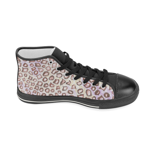 Leopard Skin design from Painting Women's Classic High Top Canvas Shoes (Model 017)