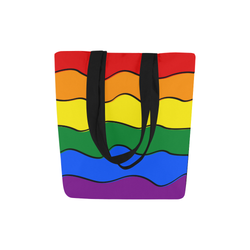 Gay Pride - Rainbow Flag Waves Stripes 1 Canvas Tote Bag (Model 1657)