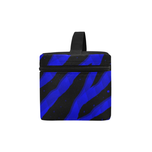 Ripped SpaceTime Stripes - Blue Cosmetic Bag/Large (Model 1658)