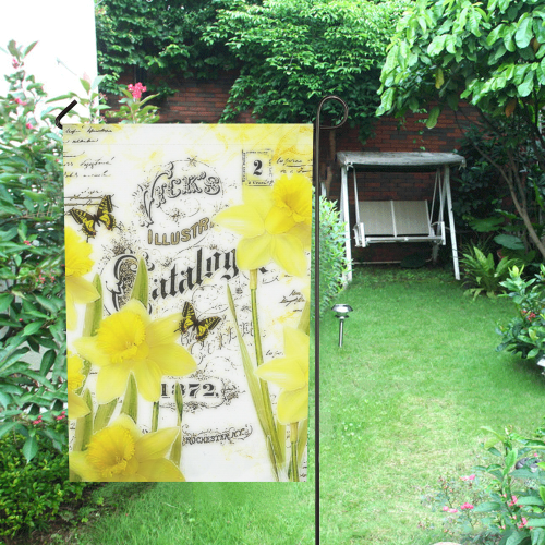 vintage daffodils Garden Flag 12‘’x18‘’（Without Flagpole）