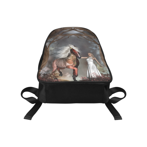 Fantasy horse with fairy Fabric School Backpack (Model 1682) (Medium)