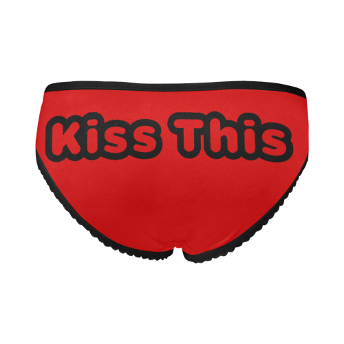 Kiss This Back Black And Red Women's All Over Print Girl Briefs (Model L14)