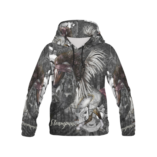 Aweswome steampunk horse with wings All Over Print Hoodie for Men/Large Size (USA Size) (Model H13)