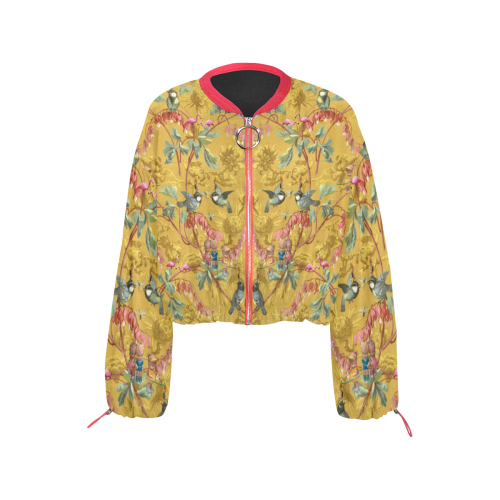 Hooping in the Spring Garden Cropped Chiffon Jacket for Women (Model H30)