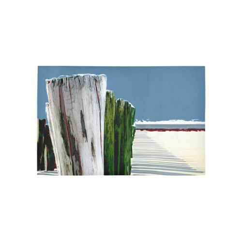 Abstract Beach Fence on the Sand Area Rug 5'x3'3''