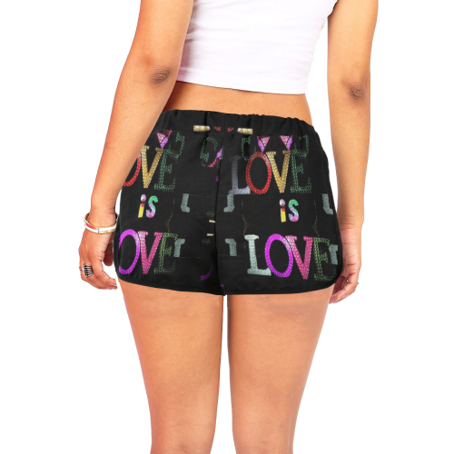Love is Love by Nico Bielow Women's All Over Print Relaxed Shorts (Model L19)