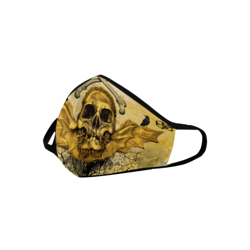 Awesome skull in golden colors Mouth Mask