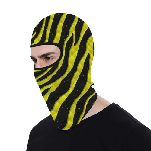 Ripped SpaceTime Stripes - Yellow All Over Print Balaclava
