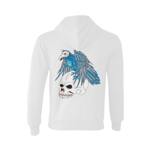 Raven Sugar Skull White Oceanus Hoodie Sweatshirt (NEW) (Model H03)
