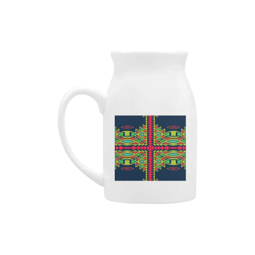 Distorted shapes on a blue background Milk Cup (Large) 450ml