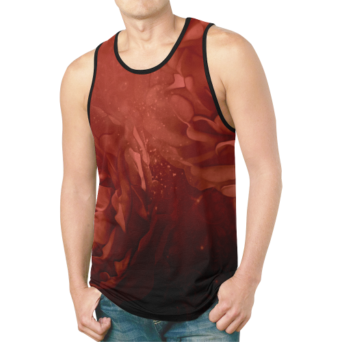 Wonderful red flowers New All Over Print Tank Top for Men (Model T46)