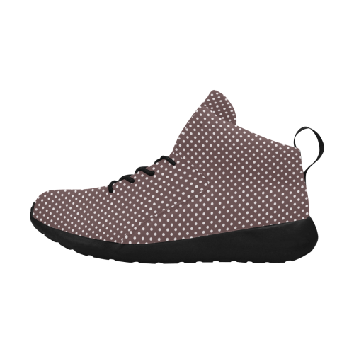 Chocolate brown polka dots Women's Chukka Training Shoes (Model 57502)