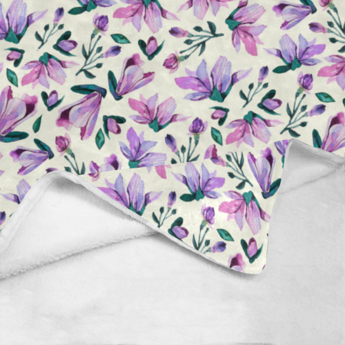 Lovely Watercolored Springflowers Ultra-Soft Micro Fleece Blanket 60"x80"