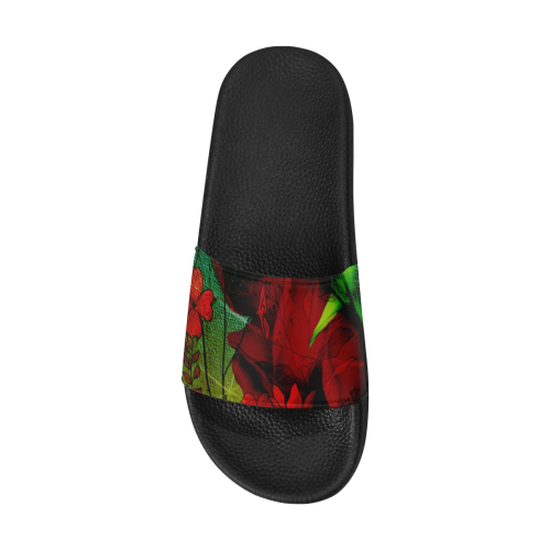 Flower power, roses Men's Slide Sandals (Model 057)