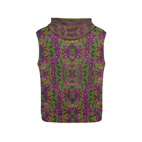 Peacock lace in the nature All Over Print Sleeveless Hoodie for Men (Model H15)