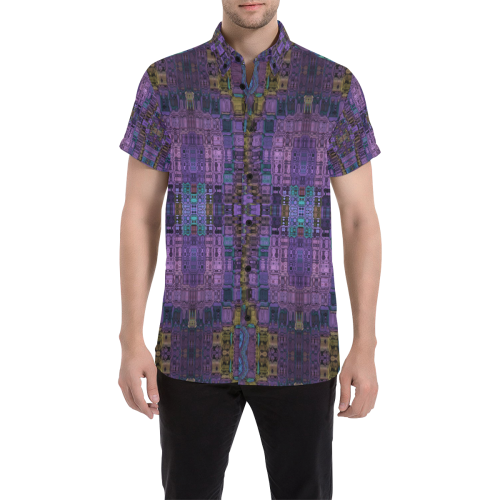 Expand Your Mind Men's All Over Print Short Sleeve Shirt/Large Size (Model T53)