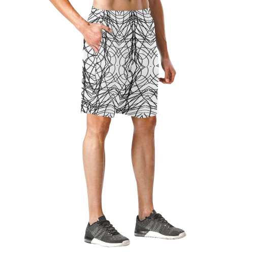 fantasia nera Men's All Over Print Elastic Beach Shorts (Model L20)