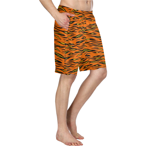 Tiger Pattern by Nico Bielow Men's Swim Trunk (Model L21)