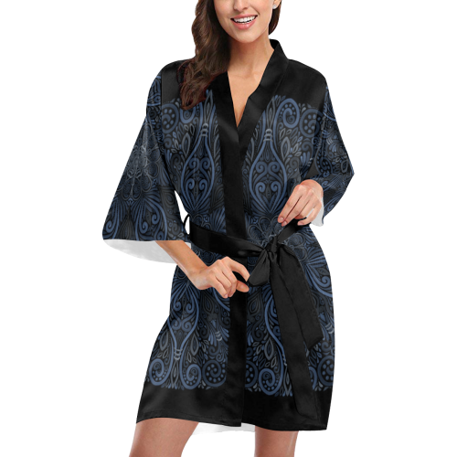 Blue Mandala Pattern with 3D effect Kimono Robe