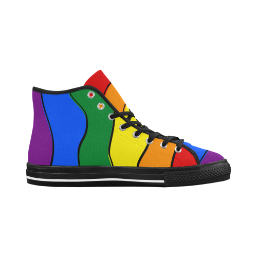 Gay Pride - Rainbow Flag Waves Stripes 1 Vancouver H Men's Canvas Shoes (1013-1)