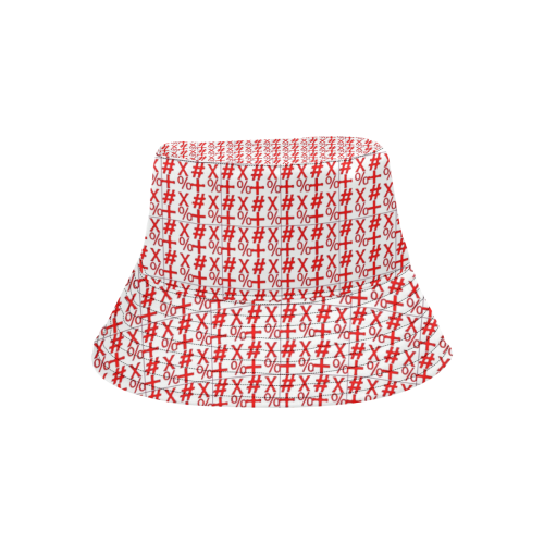NUMBERS Collection Symbols Red/White All Over Print Bucket Hat for Men