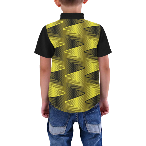yellow Spirels Boys' All Over Print Short Sleeve Shirt (Model T59)