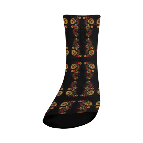 chineese floral inspired design creted by FlipStylez Designs Crew Socks