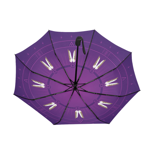 Crazy Horse Circle Purple Anti-UV Auto-Foldable Umbrella (Underside Printing) (U06)