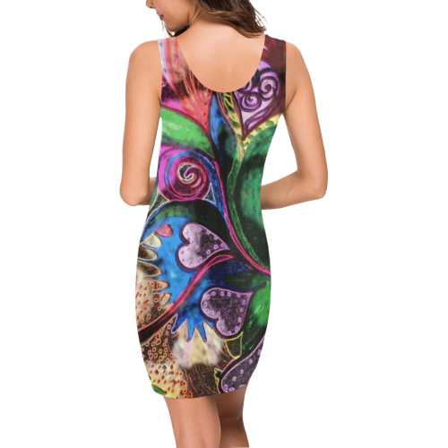 "Tropical Hearts"  - Comfy, sleeveless dress by Creative Devotions - Medea Vest Dress (Model D06)