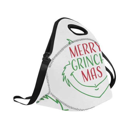 Merry Grinchmas CHRISTMAS WHITE Neoprene Lunch Bag/Large (Model 1669)