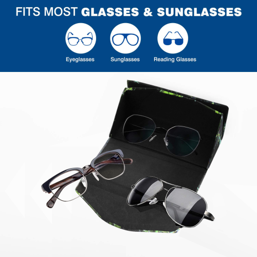 Filigree Spiral Fractal - Psychedelic Black Green Custom Foldable Glasses Case