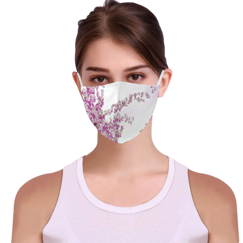 Sakura cherry blossom community face mask 3D Mouth Mask with Drawstring (Pack of 3) (Model M04)