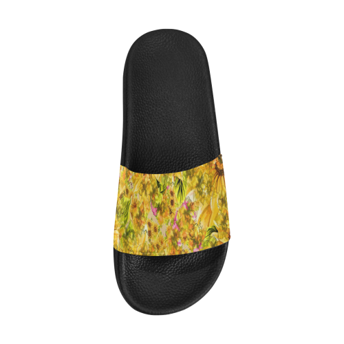 Orange Yellow Sunflowers Women's Slide Sandals (Model 057)