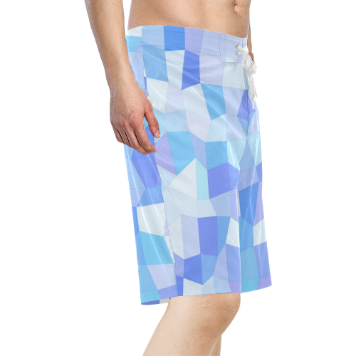 Bright Blues Mosaic Men's All Over Print Board Shorts (Model L16)
