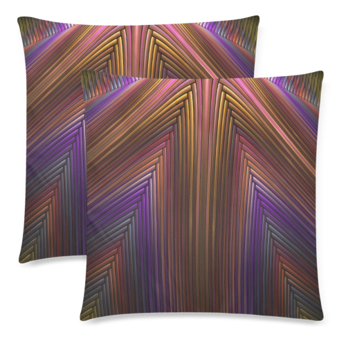 Art Deco Pattern II Custom Zippered Pillow Cases 18"x 18" (Twin Sides) (Set of 2)