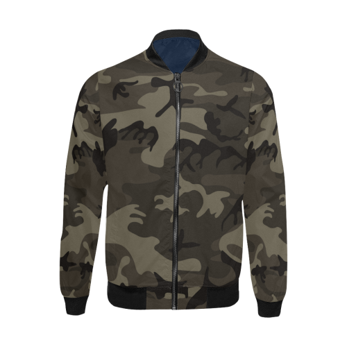 Camo Grey All Over Print Bomber Jacket for Men (Model H31)