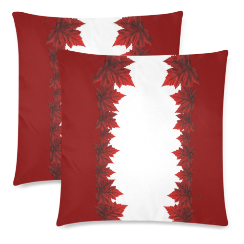 Canada Maple Leaf Pillow Cases Custom Zippered Pillow Cases 18"x 18" (Twin Sides) (Set of 2)