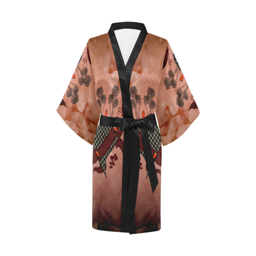 Heart with butterflies Kimono Robe