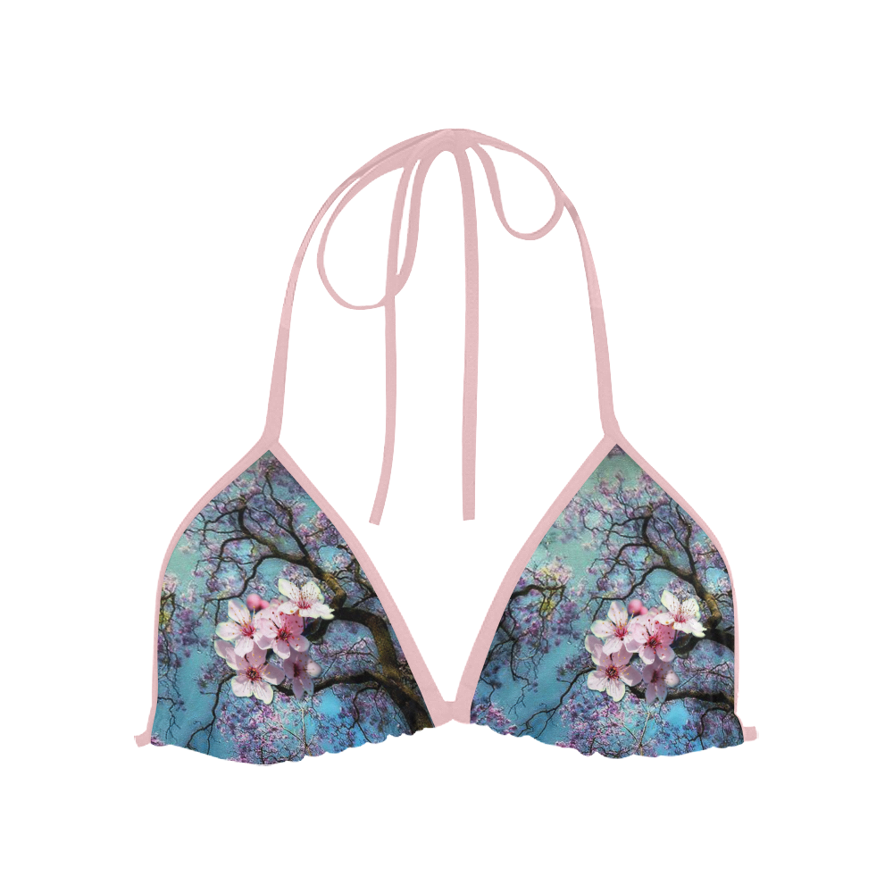 Cherry Blossoml Custom Bikini Swimsuit Top Id D