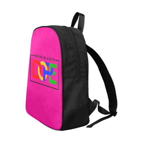 Being Black Is Dope Pink Fabric School Backpack (Model 1682) (Large)