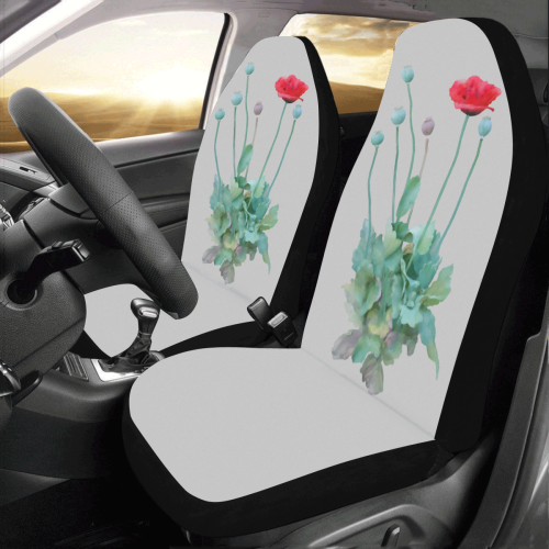 Watercolor Poppy, floral Car Seat Covers (Set of 2)
