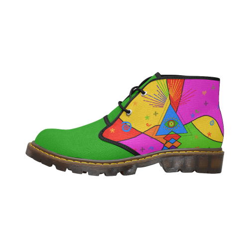 All Seeing Eye Popart Women's Canvas Chukka Boots/Large Size (Model 2402-1)