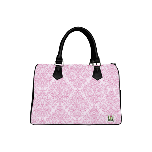 Fairlings Delight's Luxury Glam Collection- Pink Damask 53086a1 Boston Handbag (Model 1621)