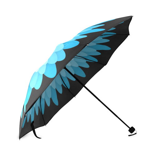 Flower Of Paper Cut - Turquoise Foldable Umbrella (Model U01)